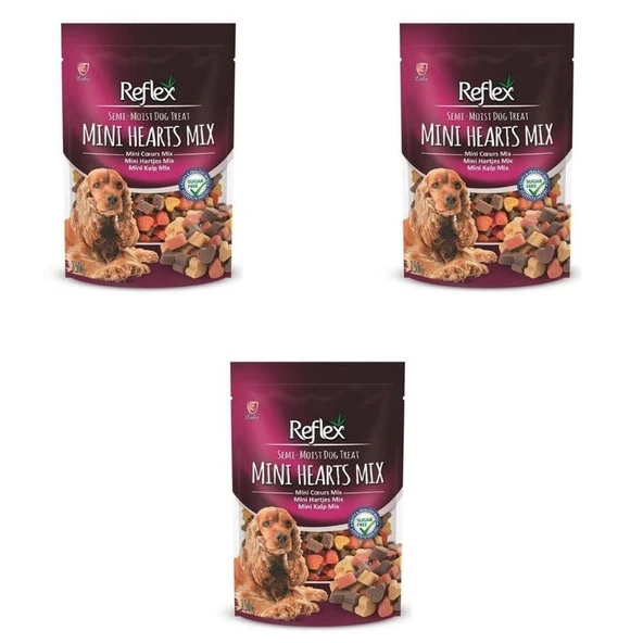 Reflex Semi-Moist Mini Mix Kalp Köpek Ödülü 150 Gr X 3  Adet ürün görseli 1