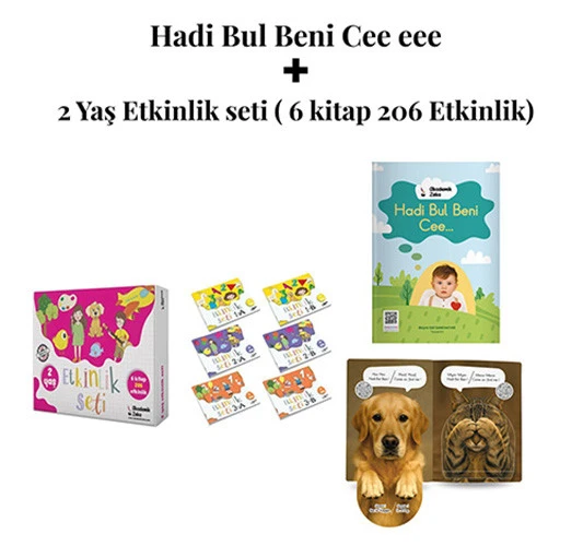 Hadi Bul Beni Cee eee Türkçe & İngilizce Sesli Yönerge ve 2 Yaş Etkinlik seti (6 kitap206 Etkinlik) ürün görseli 1