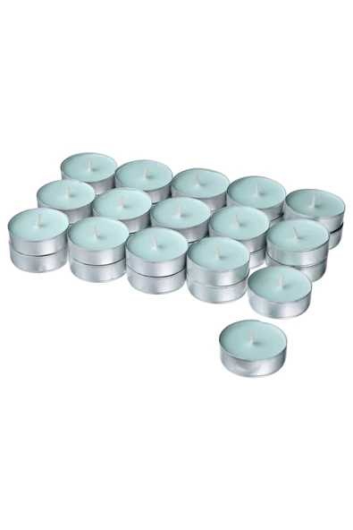 Bukettapel Kokulu Tealight Mum - Soluk Yeşil - 3.5 Saat - 30 Adet - Bergamot ve Ahşap ürün görseli 1