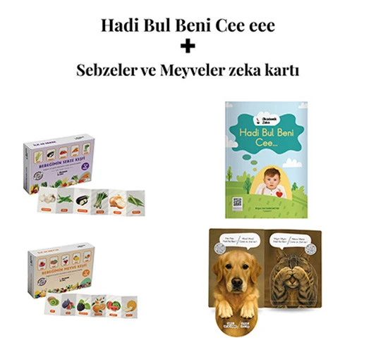 Hadi Bul Beni Cee eee Türkçe & İngilizce Sesli Yönerge -Bebeğimin Sebze ve Meyve Keşfi zeka kartlrı ürün görseli 1