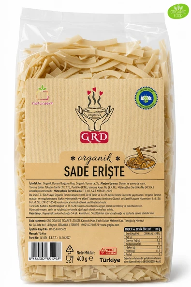 GRD Organik Erişte 400 gr - Resim 2