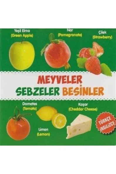 Meyveler Sebzeler Besinler Türkçe-ingilizce Karton Kitaplar ürün görseli 1