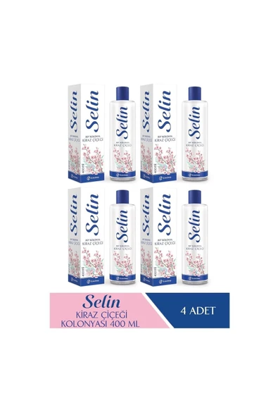Selin Parfümlü Kolonya Kiraz Çiçeği 400 ml 4'lü Set ürün görseli 1
