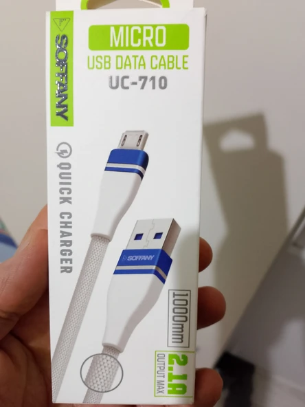 UC-710 SÜPER HIZLI Şarj Kablosu 2.1A  USB DATA e Data Kablosu Siyah 1 M KABLO ürün görseli 1