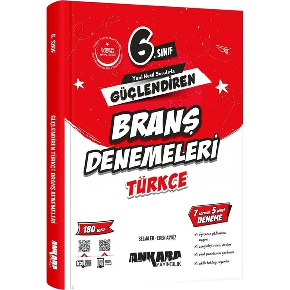 Ankara Yayıncılık 6. Sınıf Türkçe Güçlendiren Branş Denemeleri ürün görseli 1