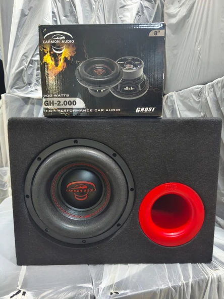 carmon audio gh-2.000- 900w max-300w rms-kaliteli-profesyonel-yer kaplamayan 20 cm-kabinli woofer ürün görseli 1