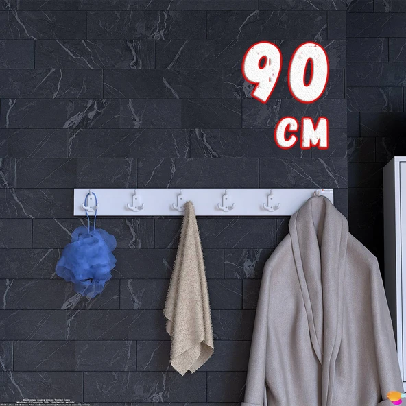 Modilayn ARI Serisi (86,4x9,6 cm) 18 Kancalı Banyo Askısı - 6'lı Set | Ekstra Düzen ve Yer Tasarrufu ürün görseli 1