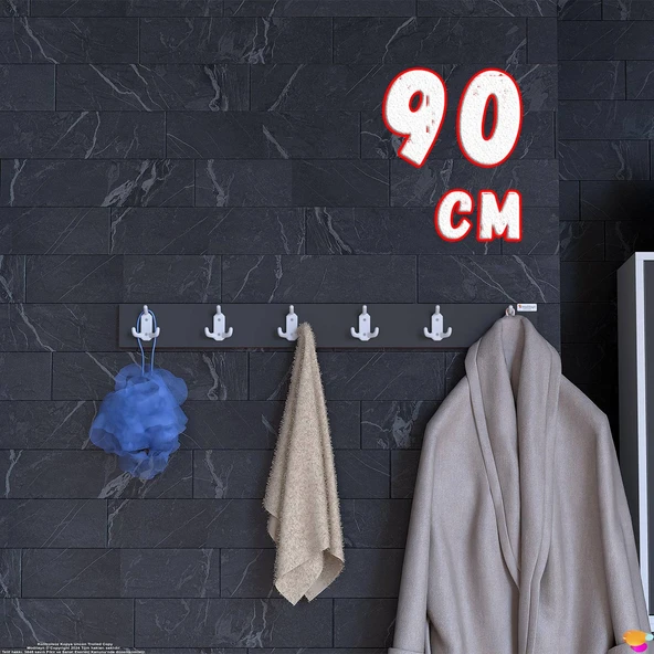 Modilayn ARI Serisi 18 Kancalı Banyo Askısı - 6'lı Set (86,4x9,6 cm) | Ekstra Düzen ve Yer Tasarrufu ürün görseli 1
