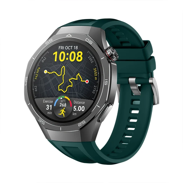 Huawei Watch Gt5 Pro 46mm İle Tam Uyumlu Kordon Metal Tokalı Yumuşak Silikon Kordon Kayış  Petrol ürün görseli 1