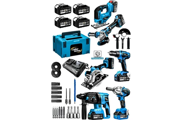 Lieber German 6lı Set Bl Motor Matkap Hilti Taşlama Somun Sıkma Dekupaj Testere Daire Testere Makinesi ürün görseli 1