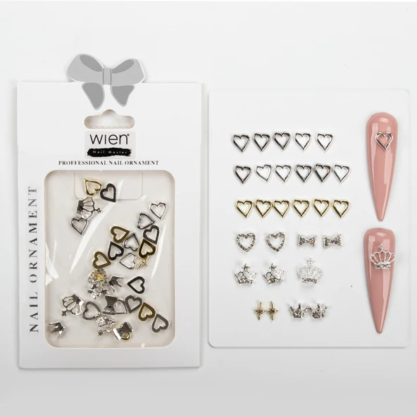 30lu Kalpler ve Taç Dizayn Metal Tırnak Süsleme Charm Nail Art Charm Taşları WN-506 ürün görseli 1
