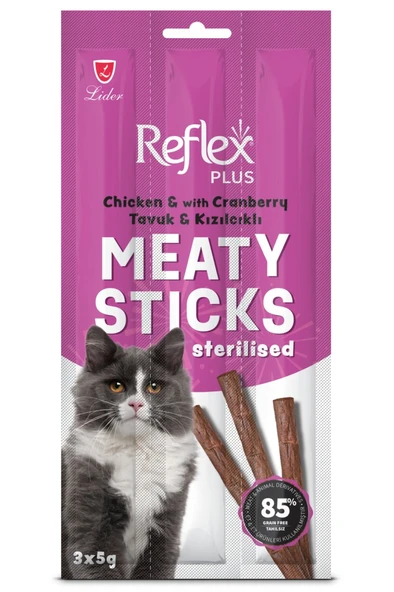 Reflex Kedi Ödül Stıcks Tavuk & Kızılcıklı Kısırlaşmış Kedi Ödülü 3*5 Gr ürün görseli 1