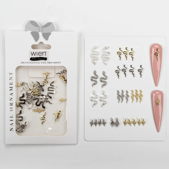 30lu Yılan Dizayn Metal Tırnak Süsleme Charm Nail Art Charm Taşları WN-505 ürün görseli 1