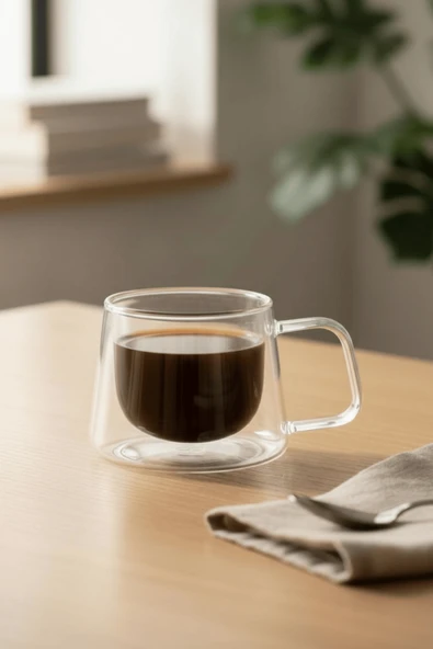 120 ML Çift Cidarlı Cam Kahve Espresso Bardağı MIT1282 ürün görseli 1