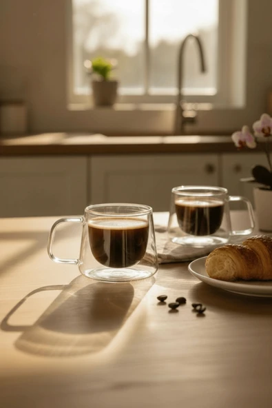 2 Adet 120 ML Çift Cidarlı Cam Kahve Espresso Bardağı MIT1283 ürün görseli 1