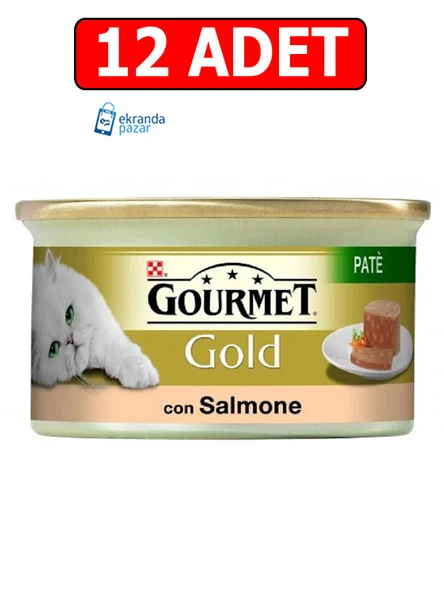 Gourmet gold kıyılmış somonlu kedi konservesi 85gr 12 adet kedi yaş mama ürün görseli 1