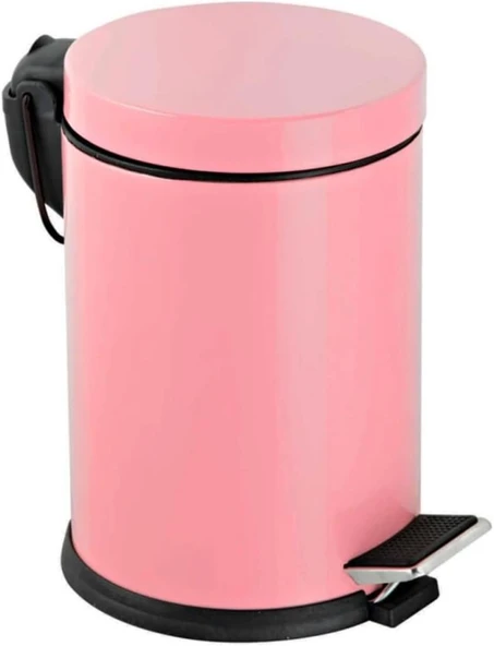 Vinoks Premium Serisi 12 Litre Hacimli Paslanmaz Banyo-Mutfak Pedallı Çöp Kovası Pembe, 12l ürün görseli 1