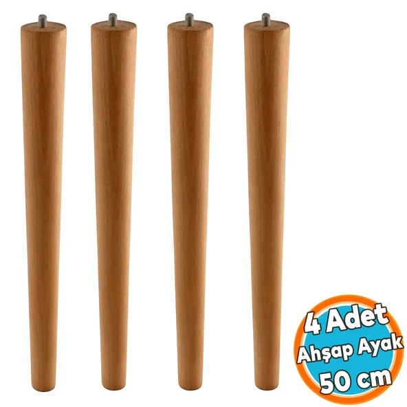 4 ADET Boyalı Ahşap Silindir Sehpa ve Masa Ayağı Ayakları Aksesuarları Modern Tasarım 50 cm ürün görseli 1
