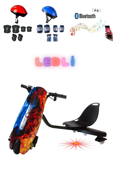 Citymate Drift Car Elektrikli Kaykay Bluetooth Dirift Kar Hoverboard Scooter + Koruma Ekipmanı D10 ürün görseli 1