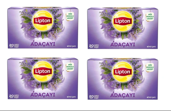 Lipton Adaçayı Bardak Süzen Poşet Bitki Çayı 20'Li Paket X 4 Adet ürün görseli 1