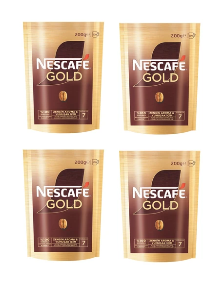 Nescafe Gold Kahve Poşet 200 Gr X 4 Adet ürün görseli 1
