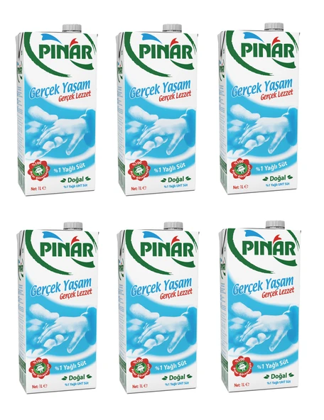 Pınar %1 Yağlı Süt 1 Lt X 6 Adet ürün görseli 1