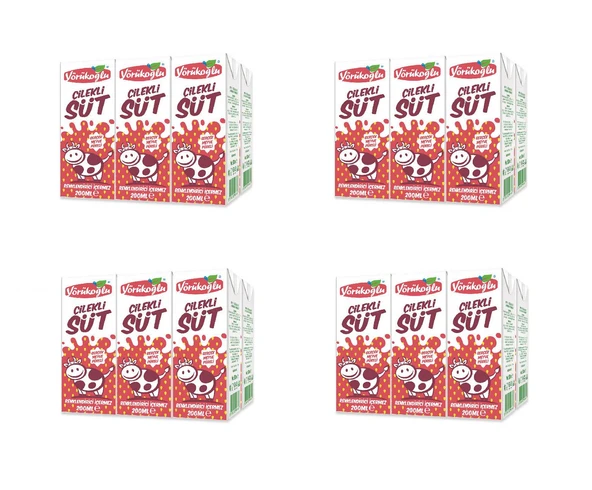 Yörükoğlu Çilekli Süt 180 Ml X 24 Adet ürün görseli 1