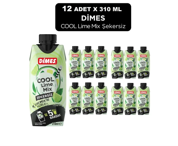 Dimes Cool Lime Mix Şekersiz 310 Ml X 12 Adet ürün görseli 1