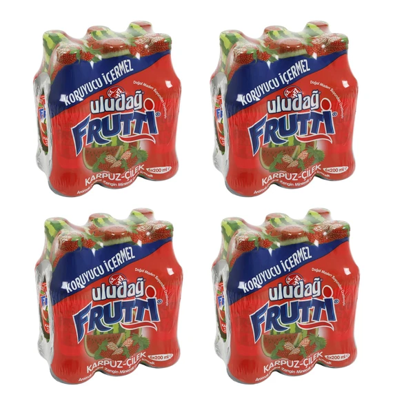 Uludağ Frutti Karpuz Çilek Aromalı Maden Suyu 200 Ml X 24 Adet ürün görseli 1