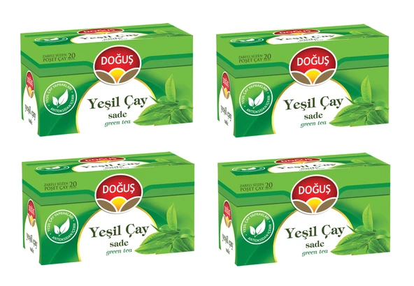 Doğuş Yeşil Çay Sade 20'Li Bardak Poşet X 4 Adet ürün görseli 1
