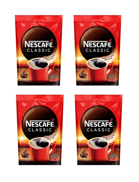 Nescafe Classıc Kahve Poşet 100 Gr X 4 Adet ürün görseli 1