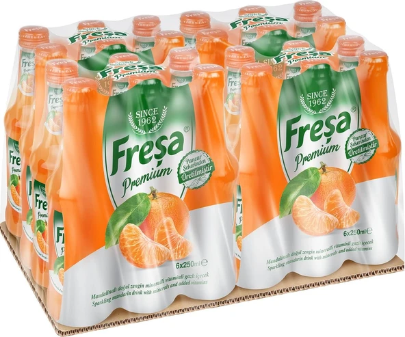 Freşa Premium Mandalinalı Vitaminli Maden Suyu 250 Ml X 24 Adet ürün görseli 1