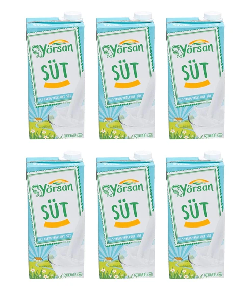 Yörsan %1,5 Yarım Yağlı Süt 1 Lt X 6 Adet ürün görseli 1