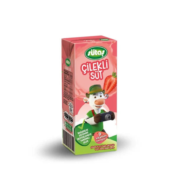 Sütaş Çilekli Süt 180 Ml X 24 Adet - Resim 2