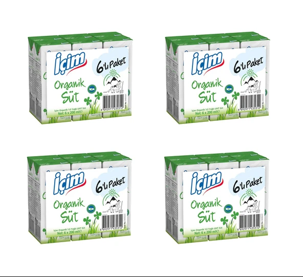 İçim Organik Süt 200 Ml X 24 Adet ürün görseli 1