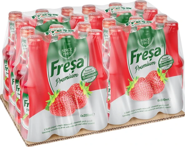Freşa Premium Çilekli Vitaminli Maden Suyu 250 Ml X 24 Adet ürün görseli 1