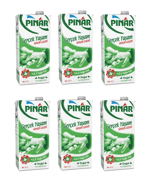 Pınar %2,5 Yağlı Süt 1 Lt X 6 Adet ürün görseli 1