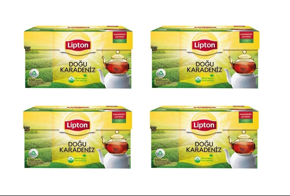 Lipton Doğu Karadeniz Demlik Süzen Poşet Bergamot Aromalı Siyah Çay 100'Lü Paket X 4 Adet ürün görseli 1