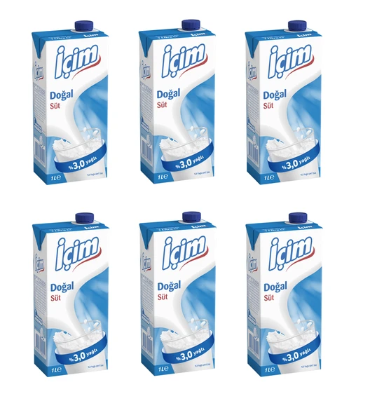 İçim Sade Yağlı Süt 1 Lt X 6 Adet ürün görseli 1