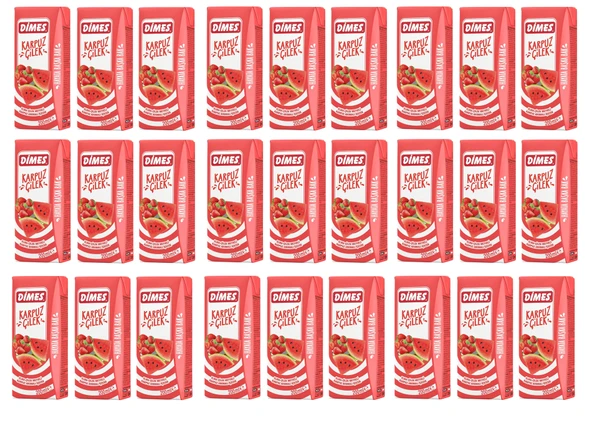 Dimes Karpuz Ve Çilekli İçecek 200 Ml X 27 Adet ürün görseli 1