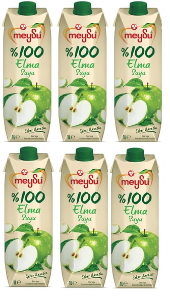 Meysu %100 Elma Suyu 1 Lt X 6 Adet ürün görseli 1