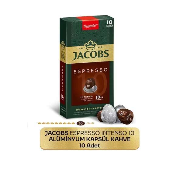 Jacobs Espresso 10 Intenso Nespresso Uyumlu Kapsül Kahve 10 Kapsül ürün görseli 1