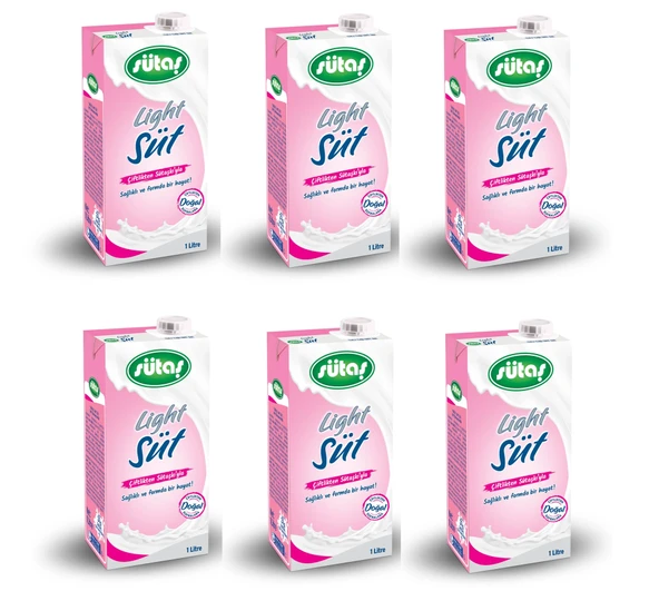 Sütaş Light Süt 1 Lt X 6 Adet ürün görseli 1