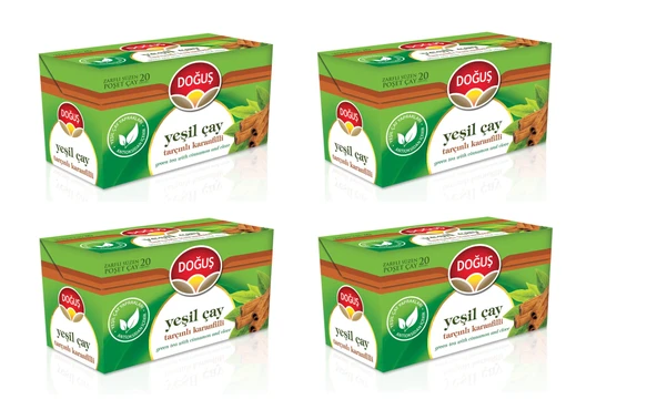 Doğuş Yeşil Çay Tarçın Karanfilli 20'Li Bardak Poşet X 4 Adet ürün görseli 1