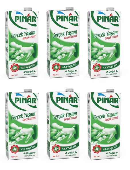 Pınar %3,3 Yağlı Süt 1 Lt X 6 Adet ürün görseli 1
