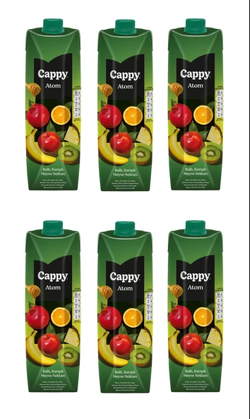 Cappy Atom Ballı Karışık Meyve Nektarı 1 Lt X 6 Adet ürün görseli 1