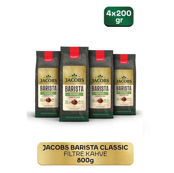 Jacobs Barista Clasic Filtre Kahve Öğütülmüş 200 Gr X 4 Adet ürün görseli 1