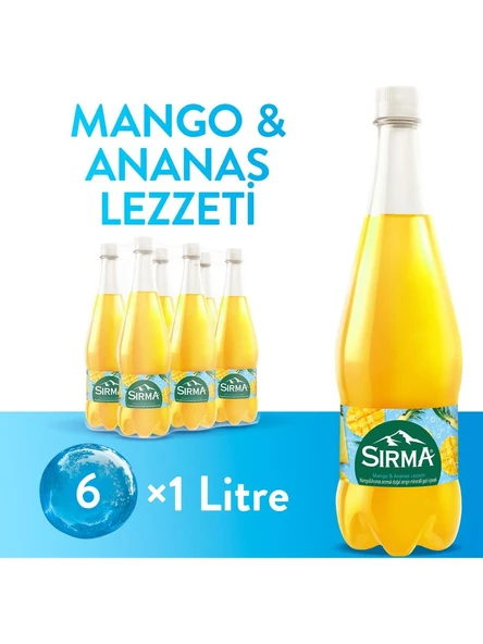 Sırma Mango & Ananas Aromalı C Vitaminli Doğal Maden Suyu 1 Lt X 6 Adet ürün görseli 1
