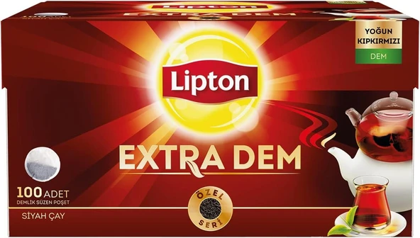 Lipton Extra Dem Demlik Süzen Poşet Siyah Çay 100'Lü Paket ürün görseli 1