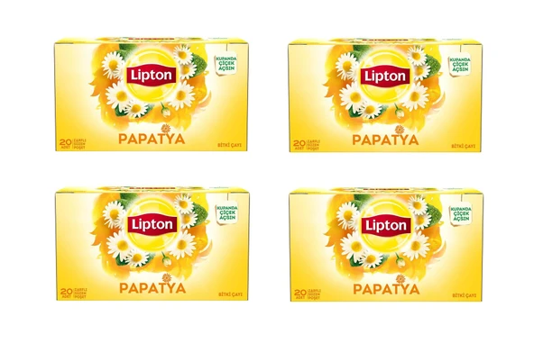 Lipton Papatya Bardak Süzen Poşet Bitki Çayı 20'Li Paket X 4 Adet ürün görseli 1